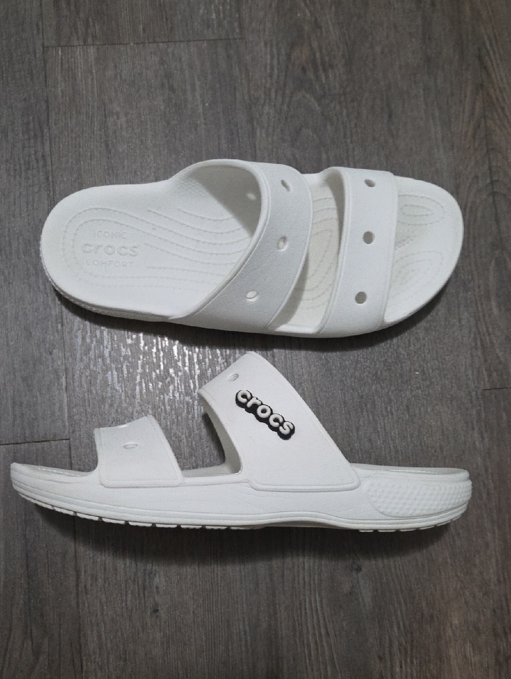 CROCS Classic White Slide Sandals - Picture 9 of 11
